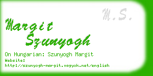margit szunyogh business card